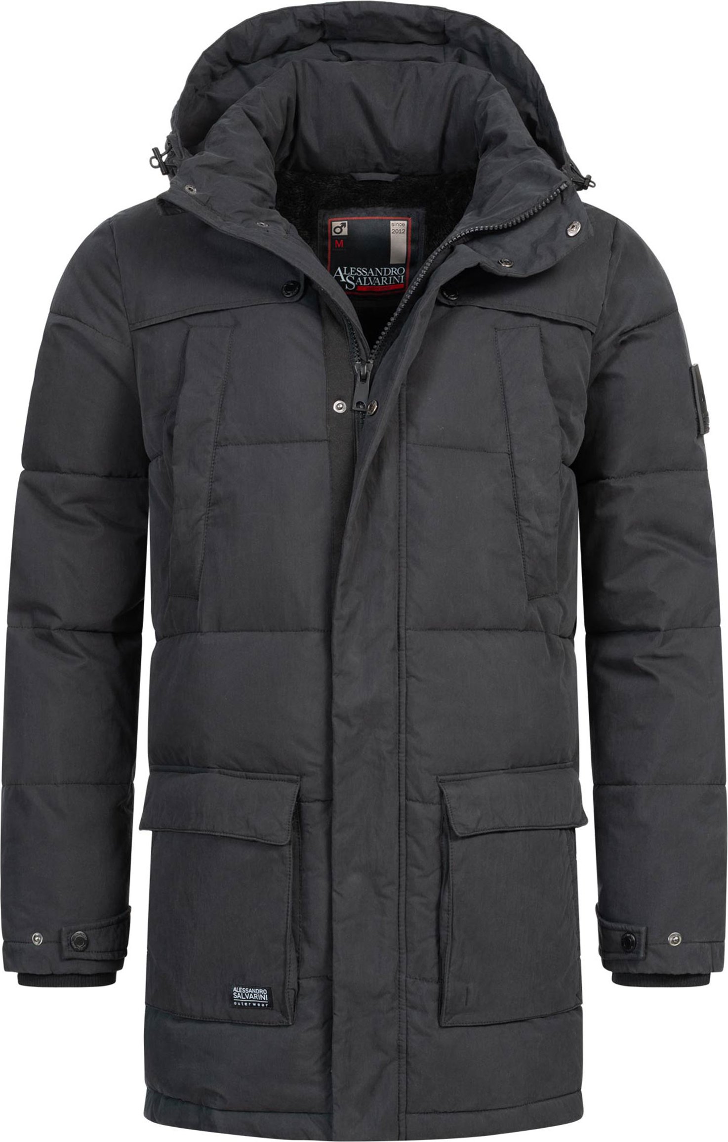 Thumbnail - Alessandro Salvarini Herren Winterjacke AS-458 – Klassischer Parka Mit Fleecefutter & Abnehmbarer Kapuze
