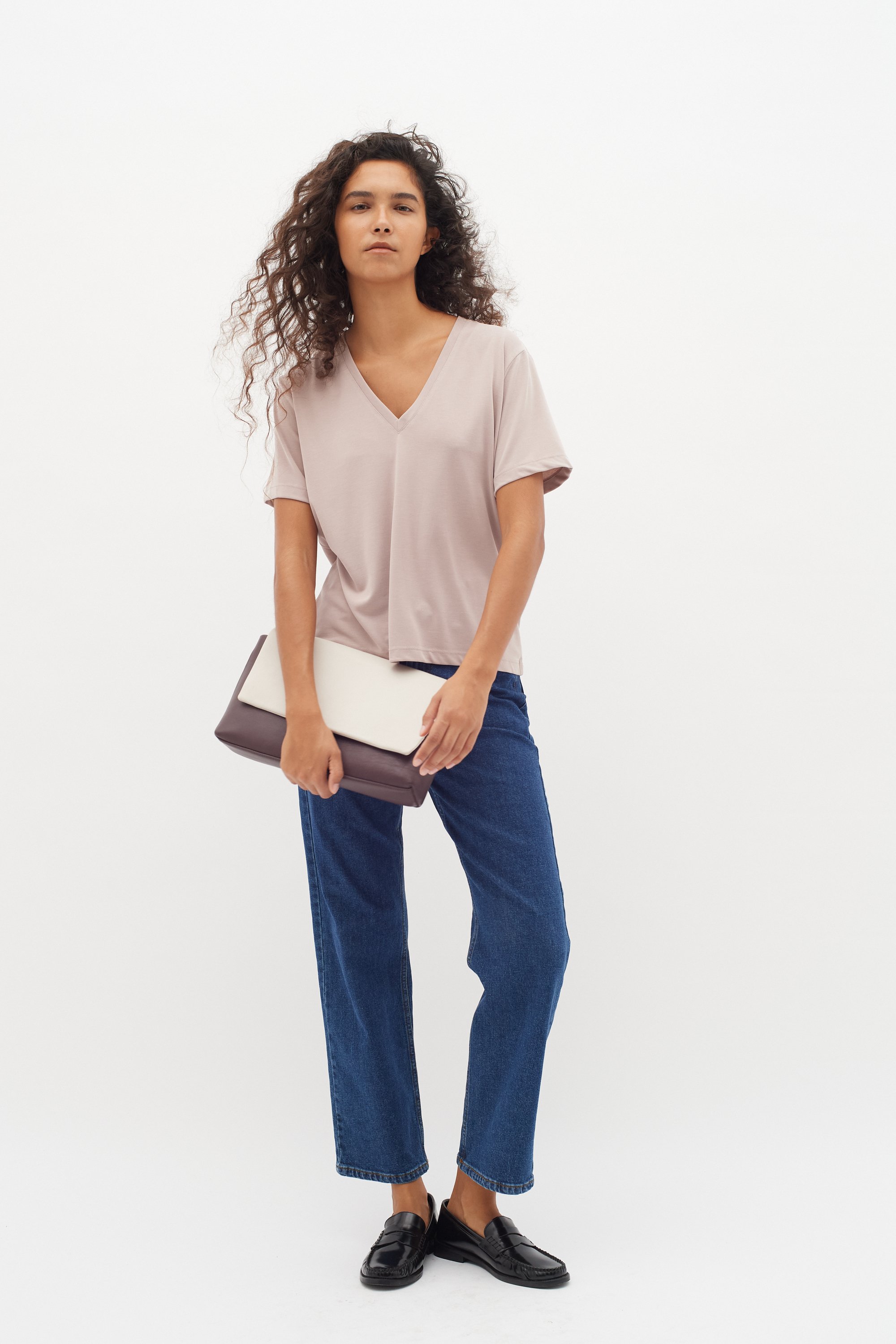 T-shirt Gerade Passform Clay beige