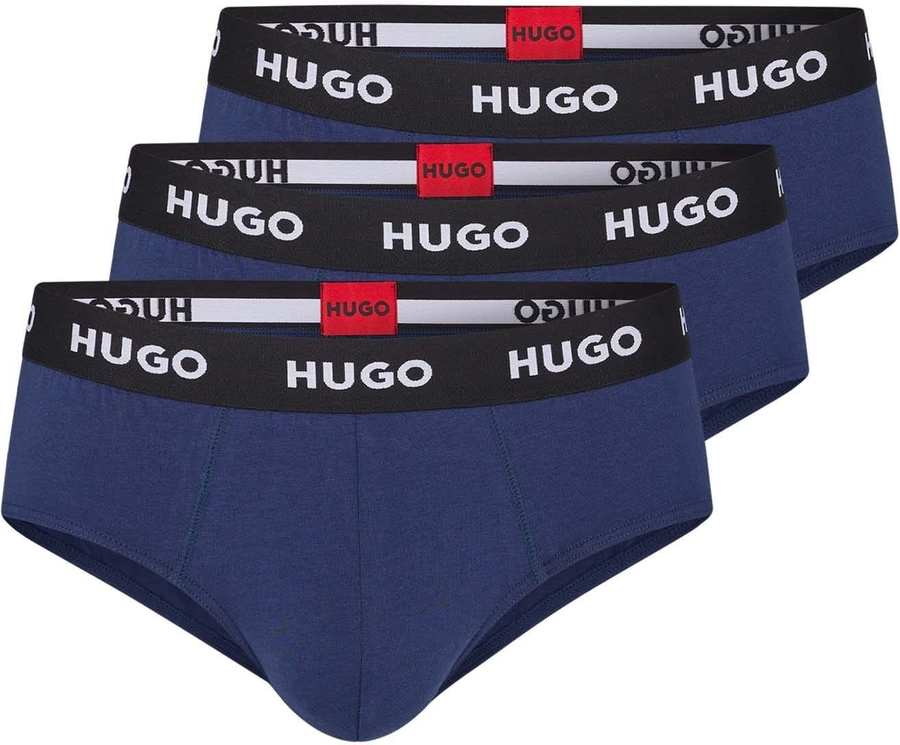 Hugo - Slips Verriegelte Flachnähte für Herren(3er-Pack) (Marine)