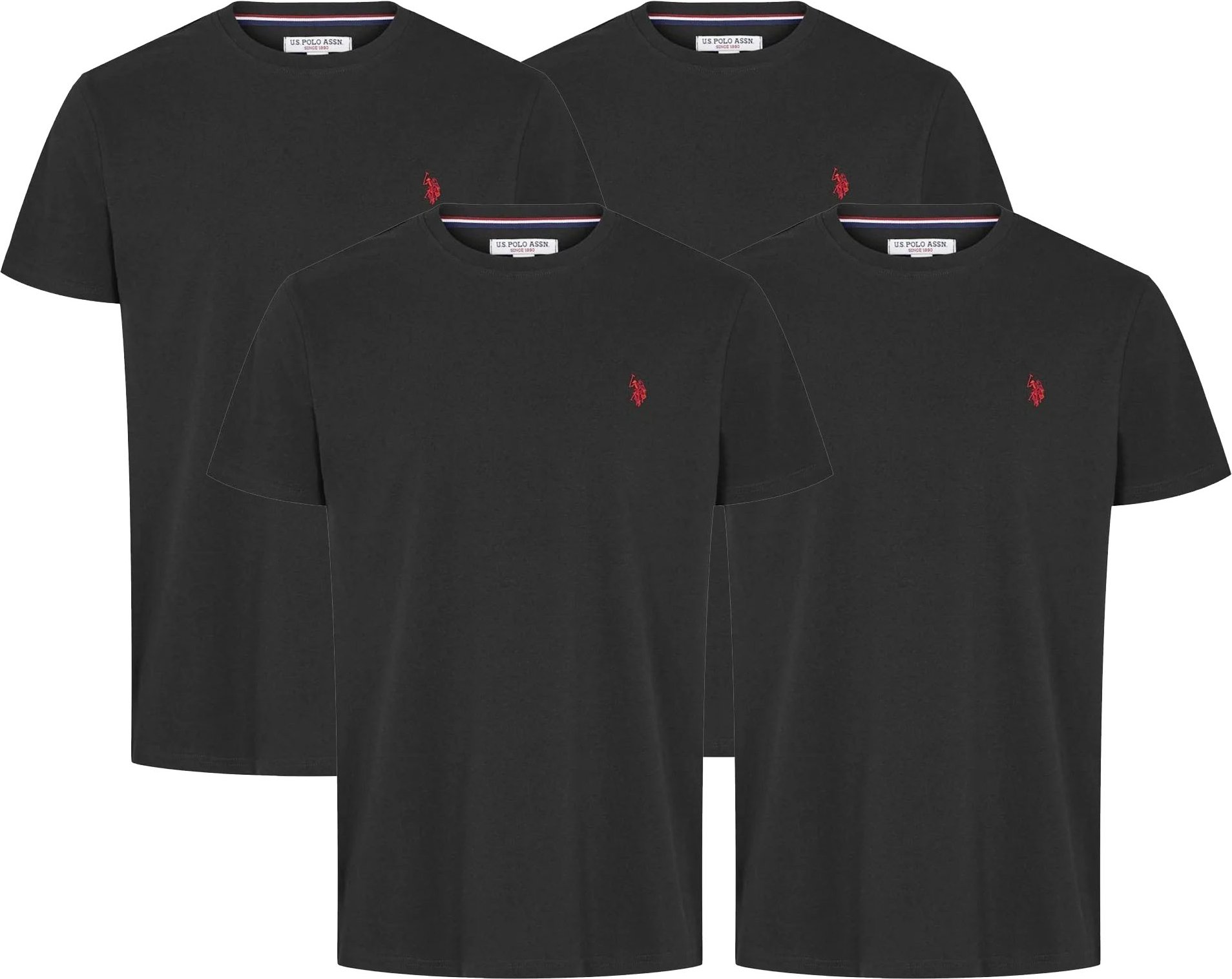 U.S. Polo Assn. 4 PACK RUNDHALS - T-Shirt basic in Schwarz