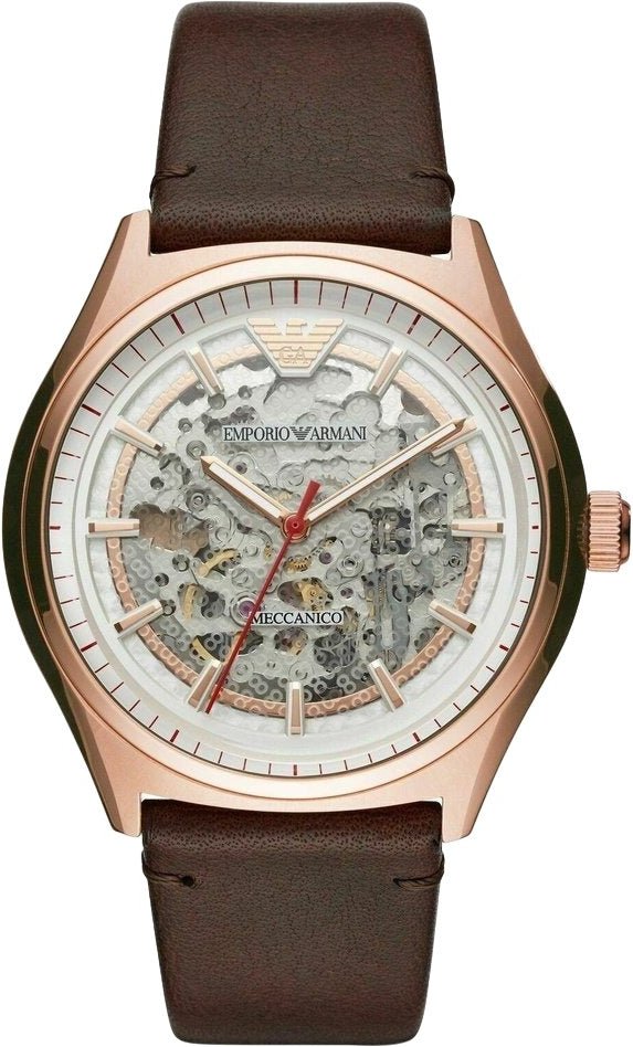 Emporio Armani AR60005 Automatik Herrenuhr mit silbernem Zifferblatt