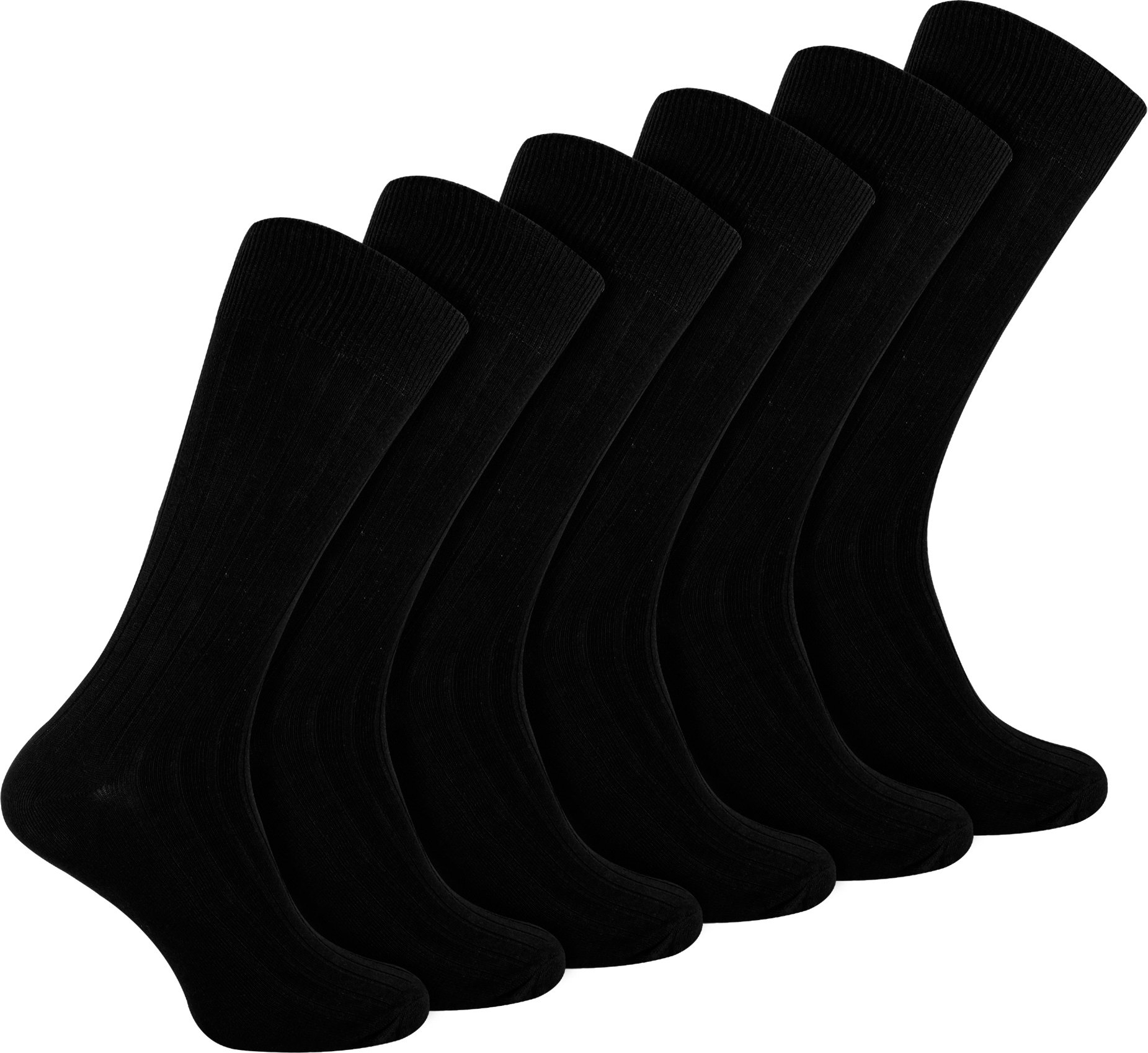 Herren Einfarbige Baumwollreiche Rippenstrumpfsocken