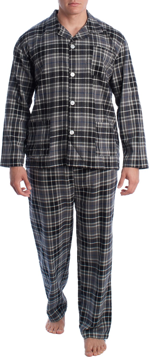 Herren Schlafanzug aus Baumwolle mit langärmeligem Hemd KLP7
