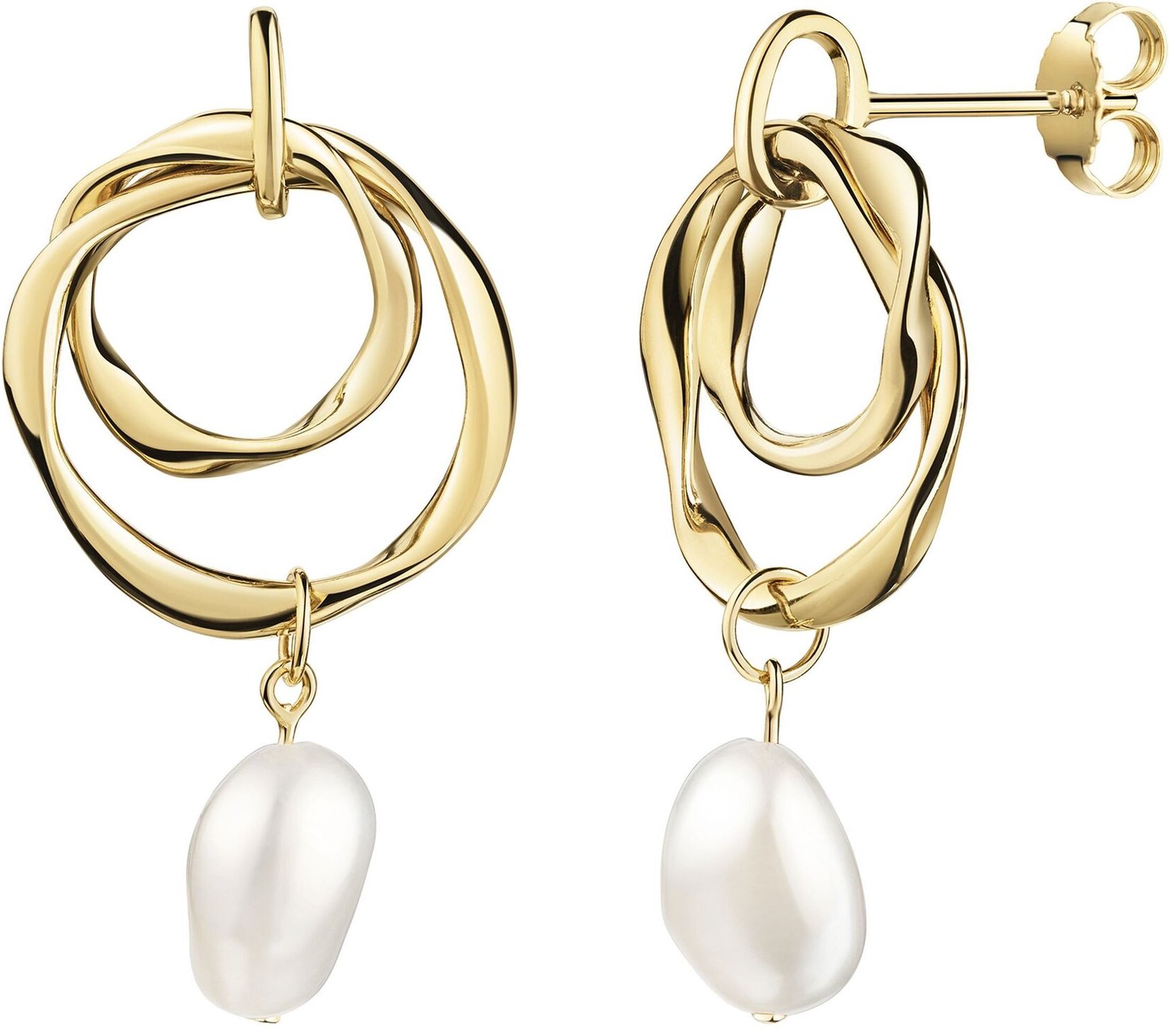 Celesta Silber Ohrstecker 925/- Sterling Silber vergoldet Süßwasserperle