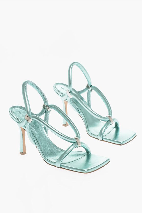 Ledersandalen Metallic-Effekt 9 cm in Hellblau