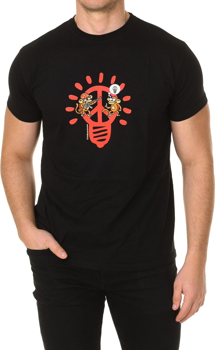 PEACE BULB Herren Kurzarm-T-Shirt mit Rundhalsausschnitt