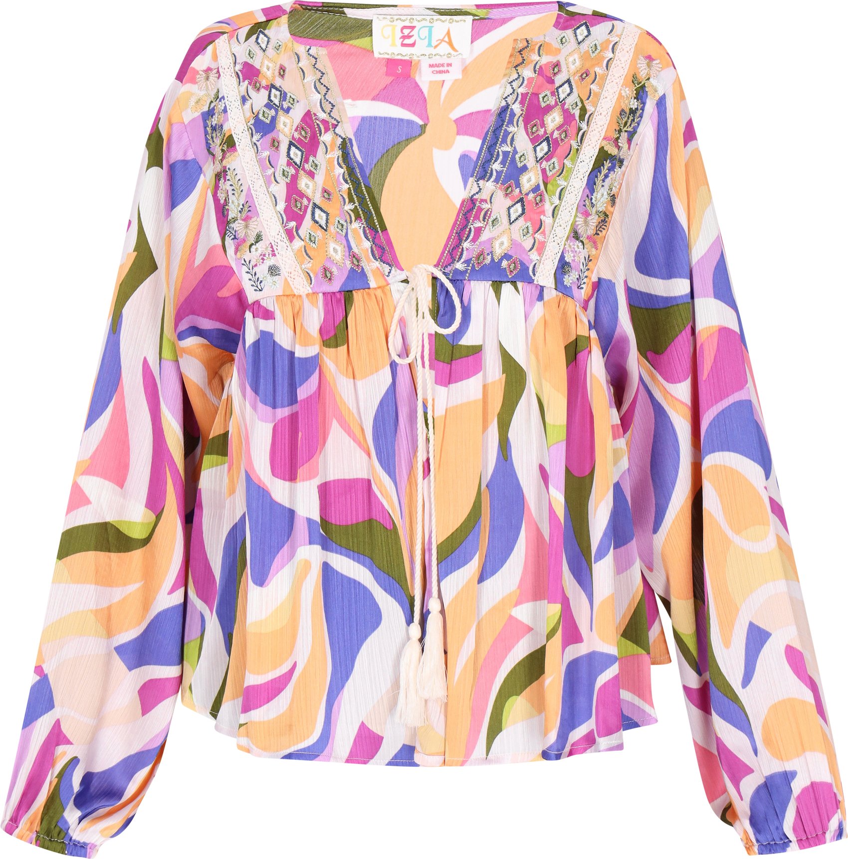 IZIA Bluse Frauen violett mehrfarbig