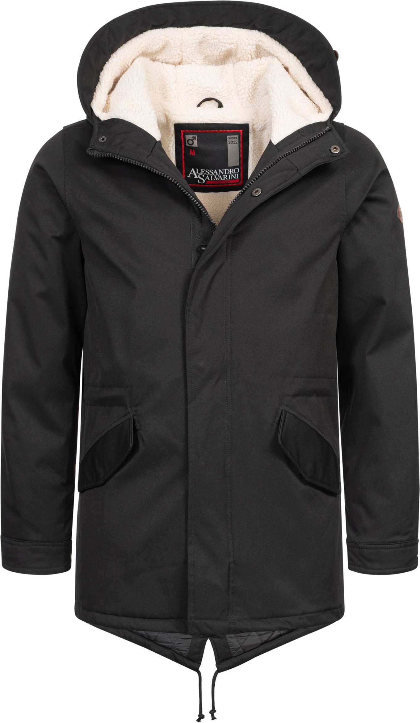 Alessandro Salvarini Herren Winterparka mit Teddyfell und Kapuze