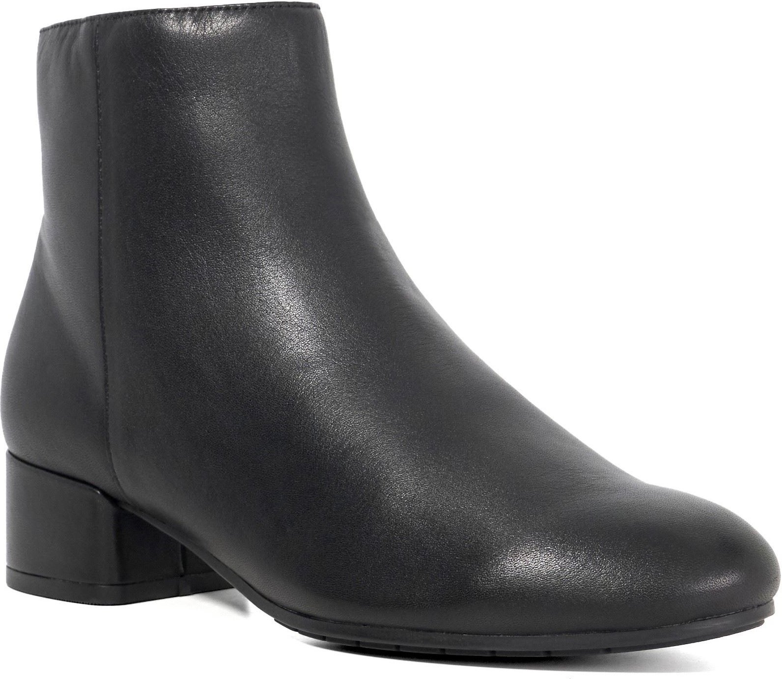 Dune Pippie Damen Stiefeletten Aus Schwarzem Leder Mit Absatz