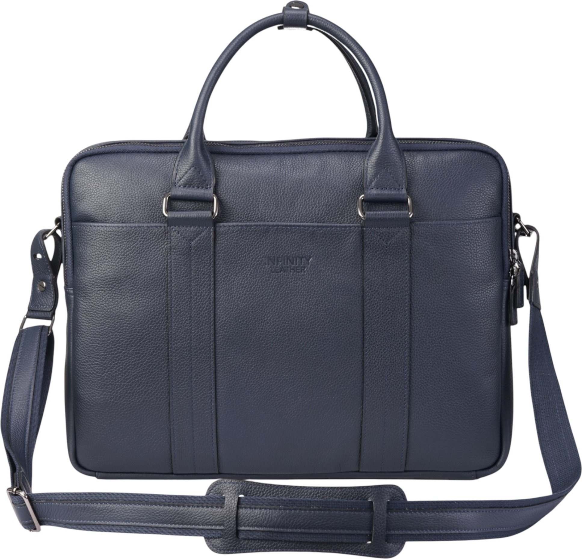 Echtes Leder Marineblau Laptop Business Aktentasche Büro Arbeit Reisetasche - Sutton