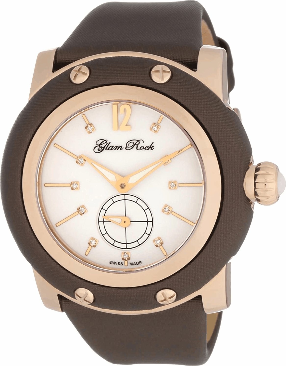 Glam Rock Damenuhr Quartz Braun Gold