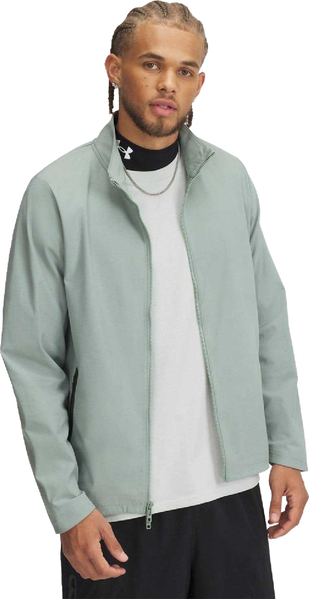 Under Armour - "Unstoppable" Sweatshirt für Herren, Durchgehender Reißverschluss (Grün)