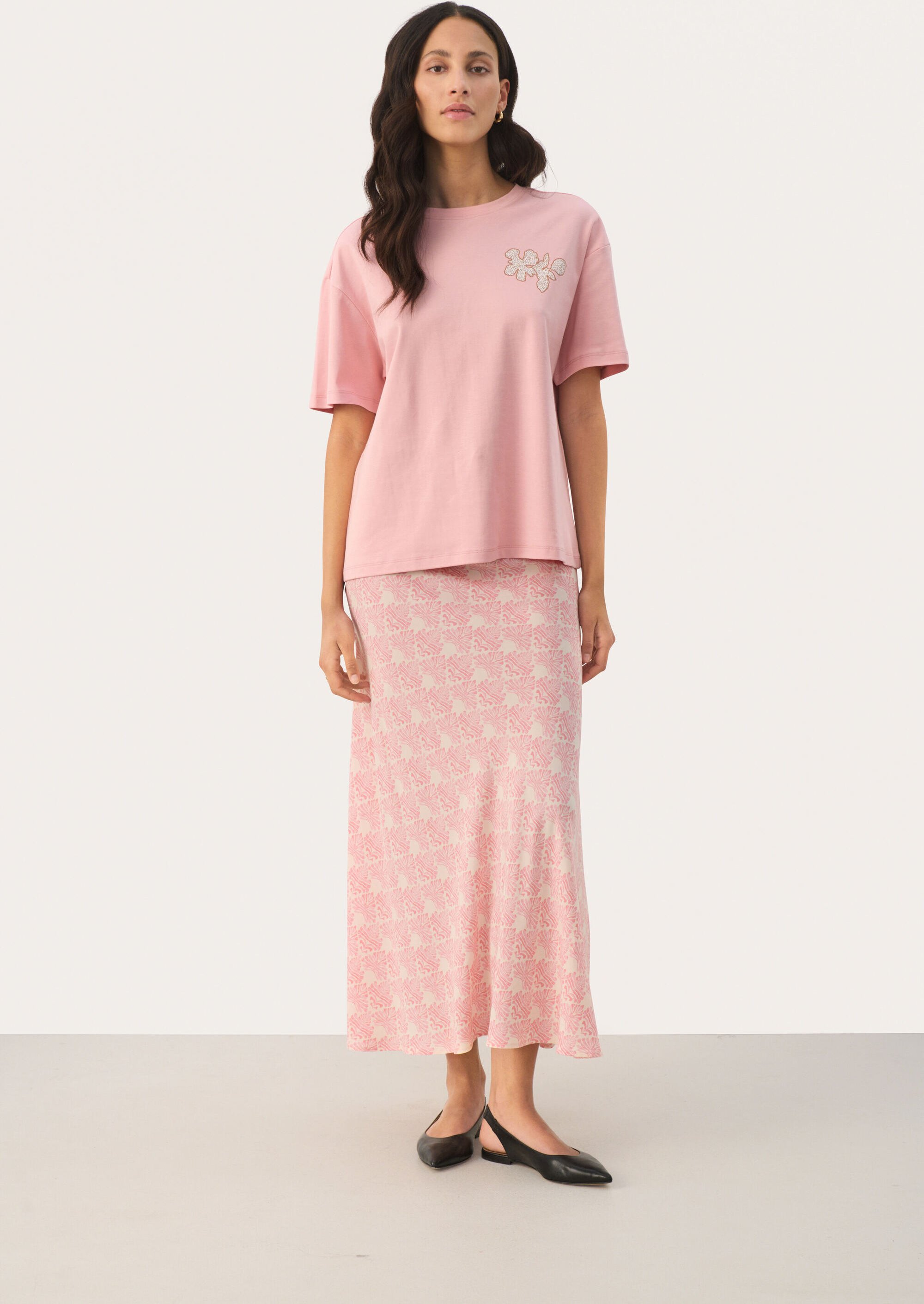 T-shirt Oversize fit Rose - French Oak Frame Print rose