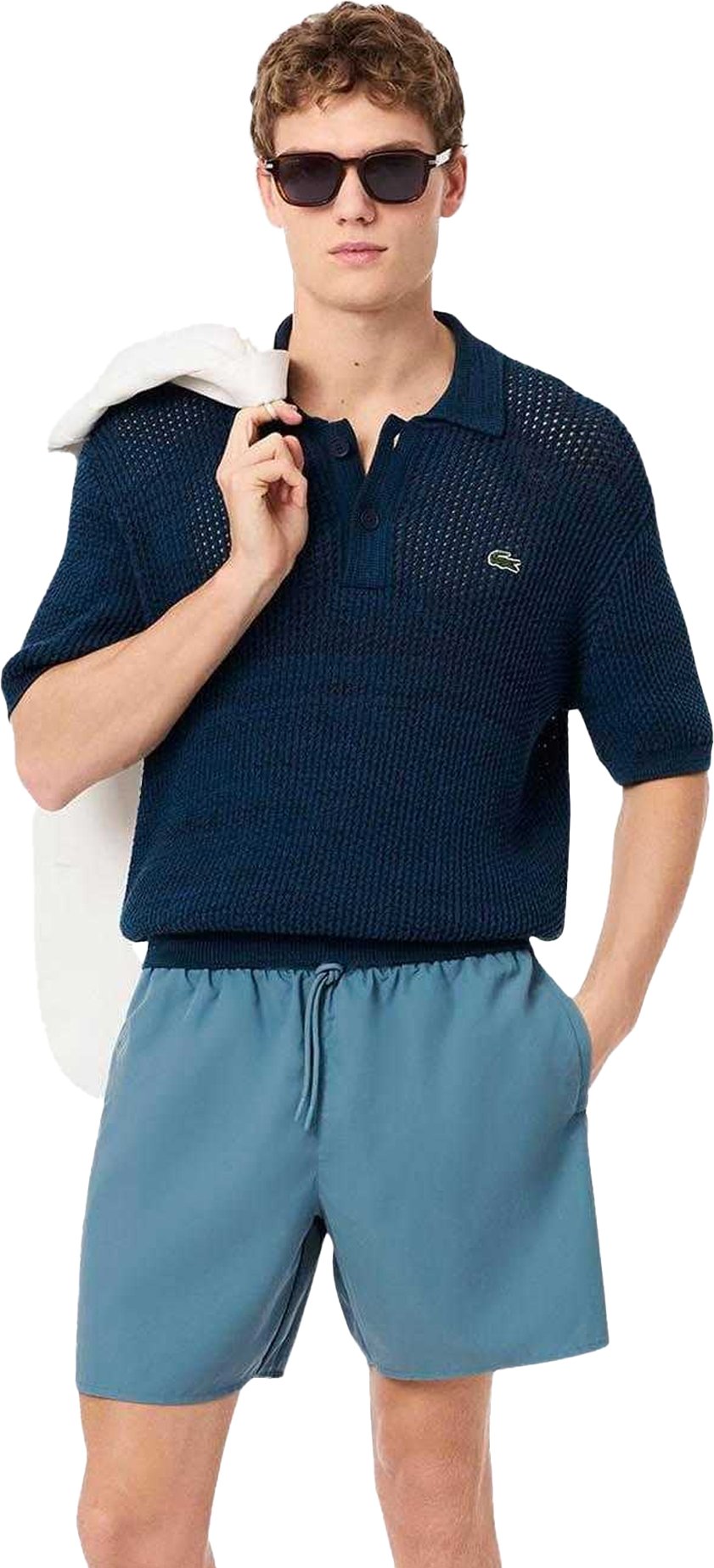 Lacoste - Badehose für Herren, Midi-Länge (Blau)