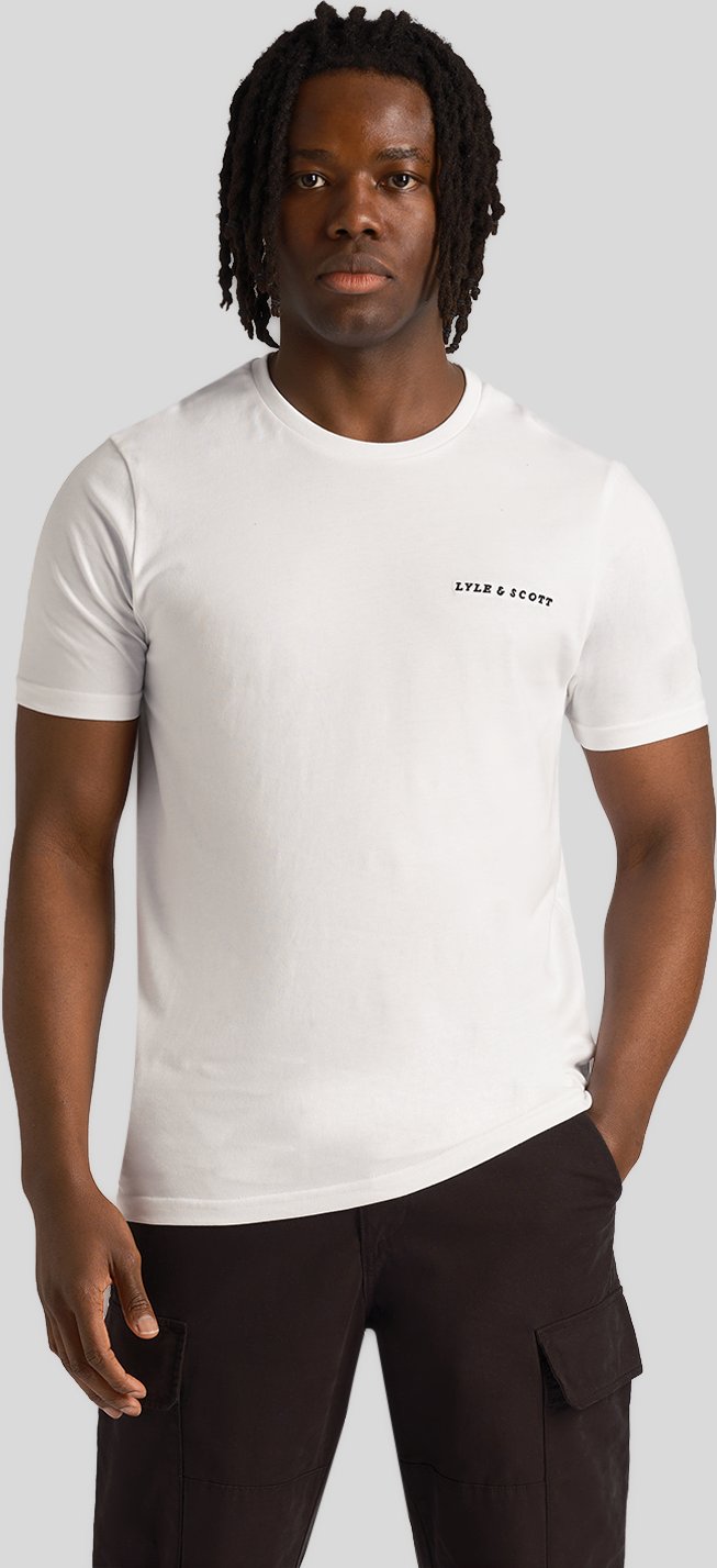 Herren-T-Shirt mit Lyle & Scott-Stickerei in Weiß