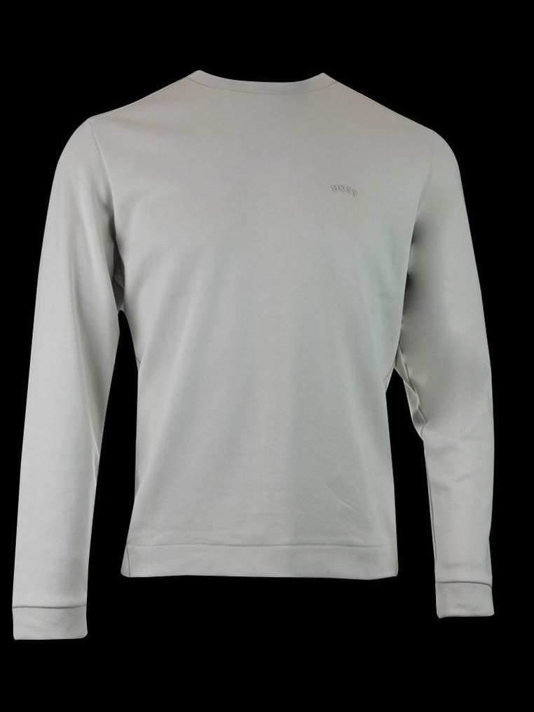 Hugo Boss Herren Beiges Baumwoll-Rundhals-Sweatshirt