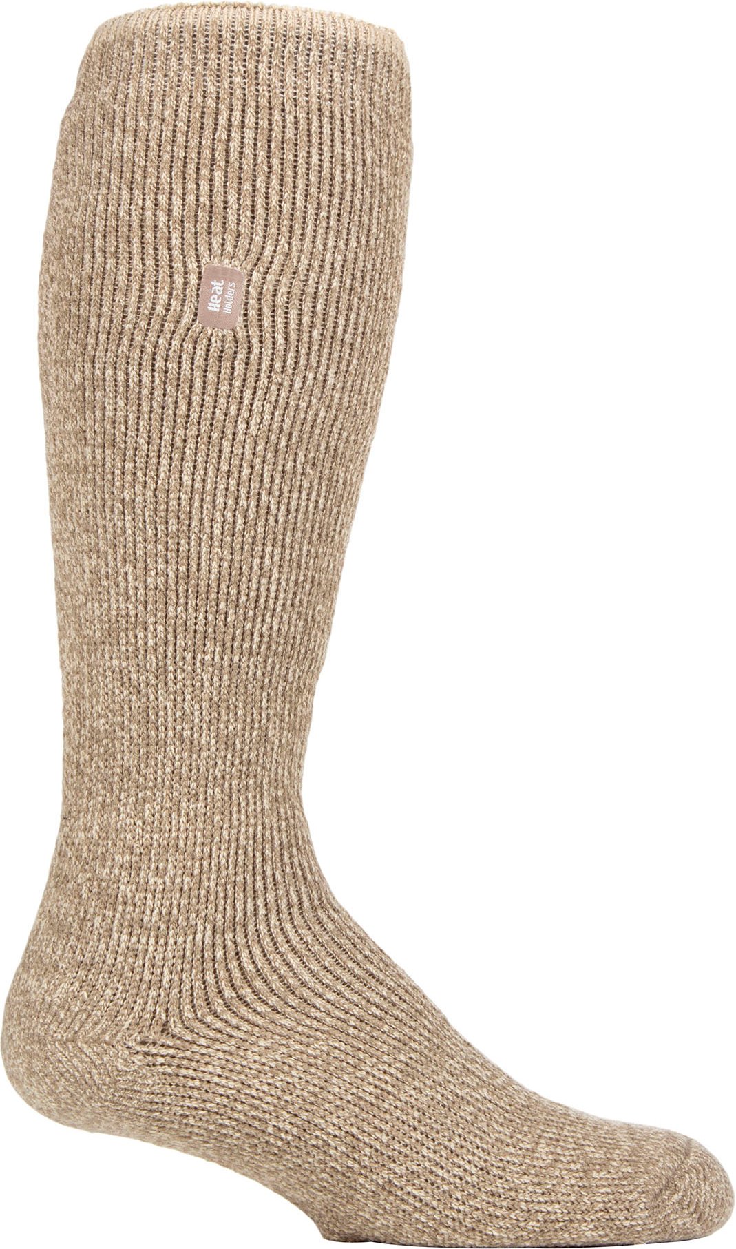 Heat Holders - Mens Long Leg Outdoor Merino Wool Thermal Socks with Reinforced Heel and Toe for Winter - Oatmeal