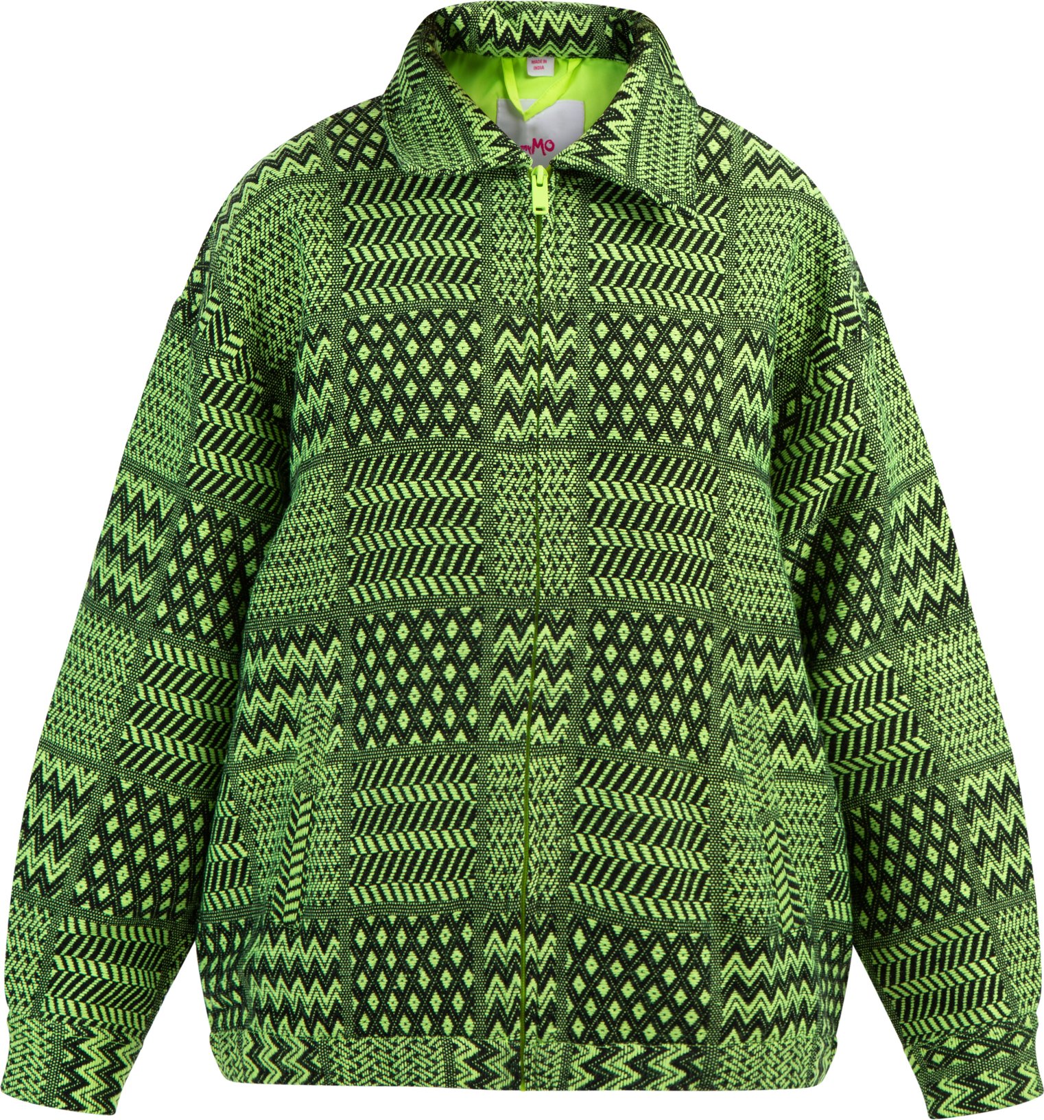 Mymo Oversize-Blouson Damen Neon Grün Schwarz