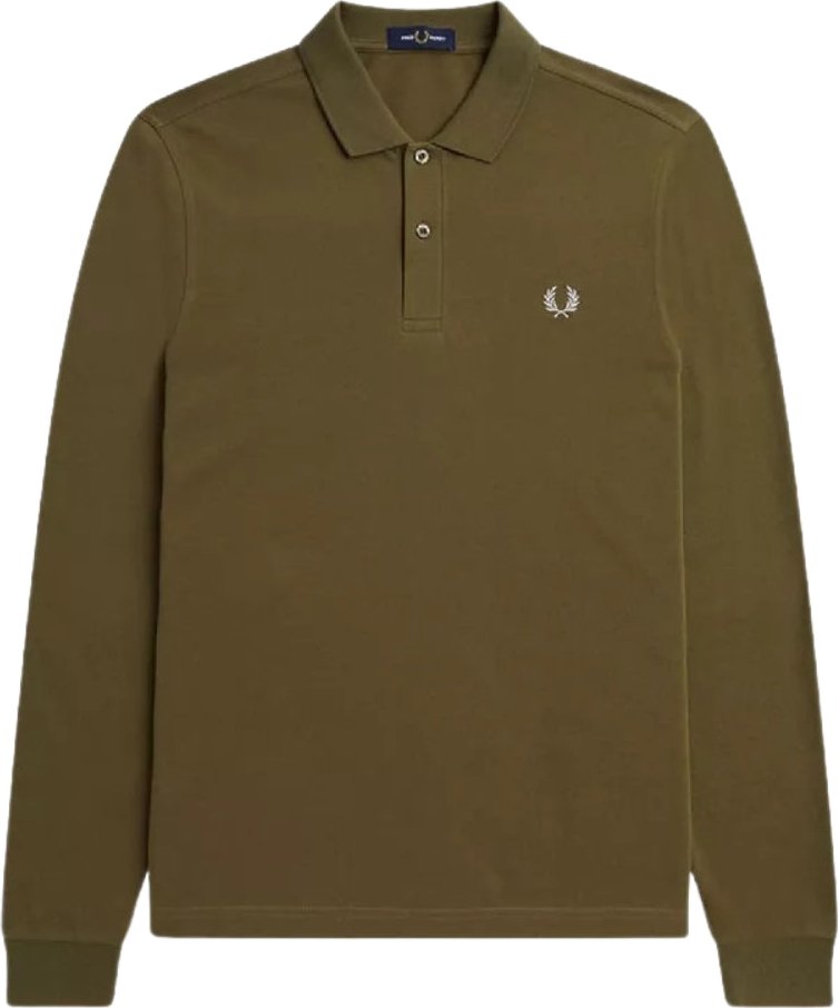 Thumbnail - Fred Perry Uniform Poloshirt, langärmlig, schlicht, Grün
