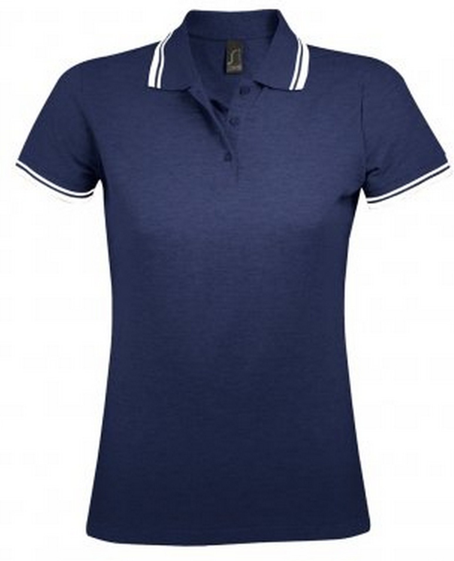 SOLS Damen/Damen Pasadena Tipped Kurzarm-Pique-Poloshirt (French Navy/Weiß)