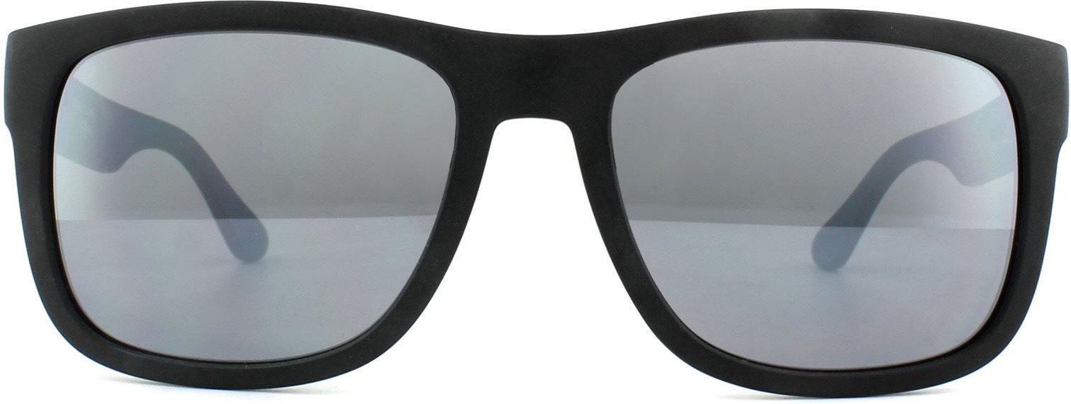 Tommy Hilfiger Rectangle Mens Black Grey Mirror Sonnenbrillen