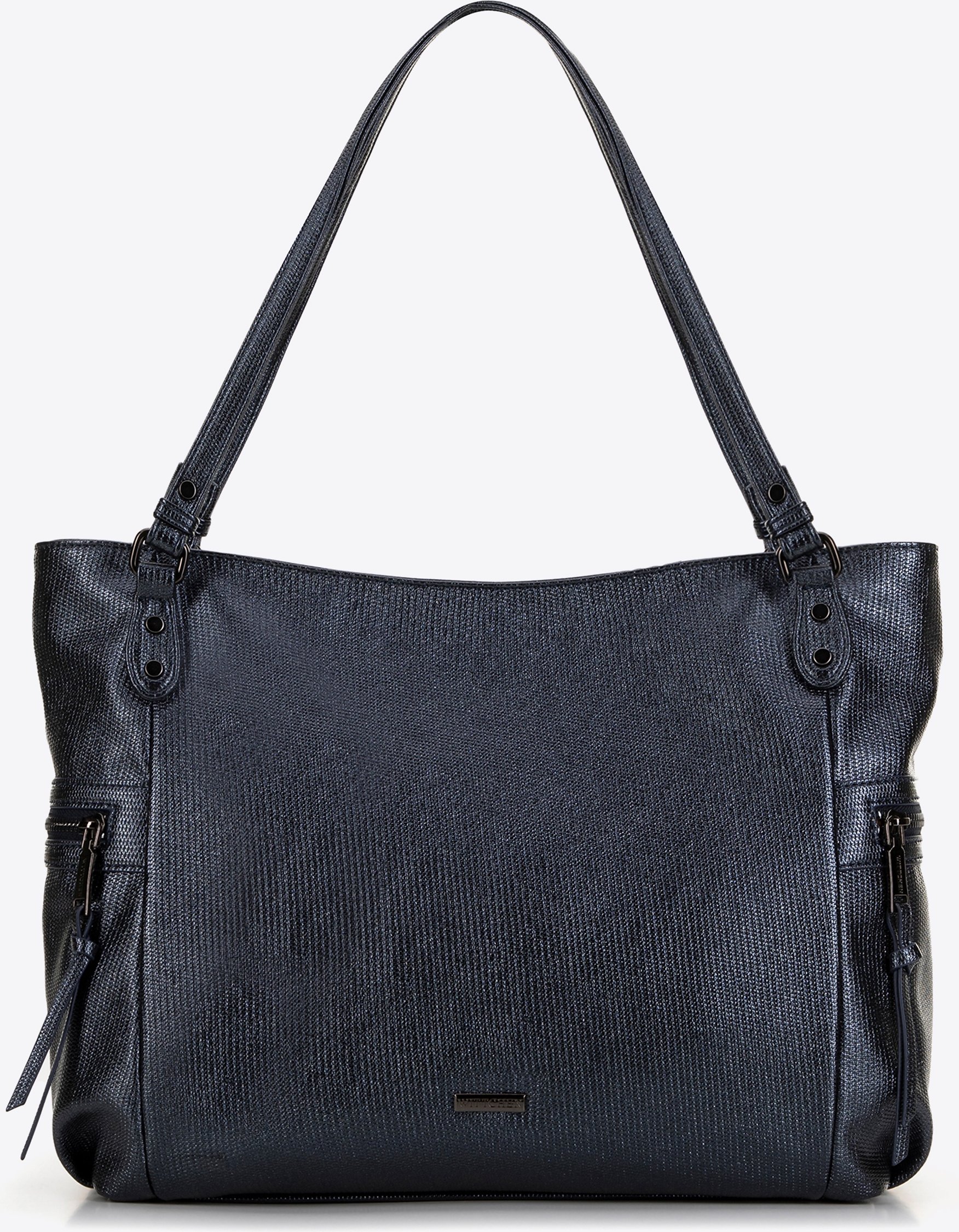 Wittchen Damen-Einkaufstasche aus Kunstleder, glänzend marineblau