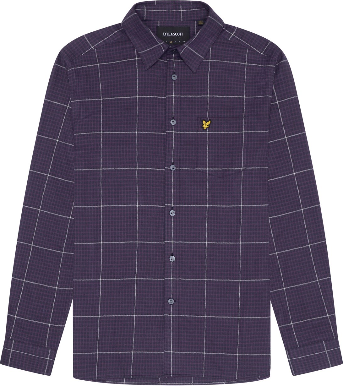 Thumbnail - Lyle & Scott Flanellhemd mit Hahnentrittmuster – Thistle Shadow