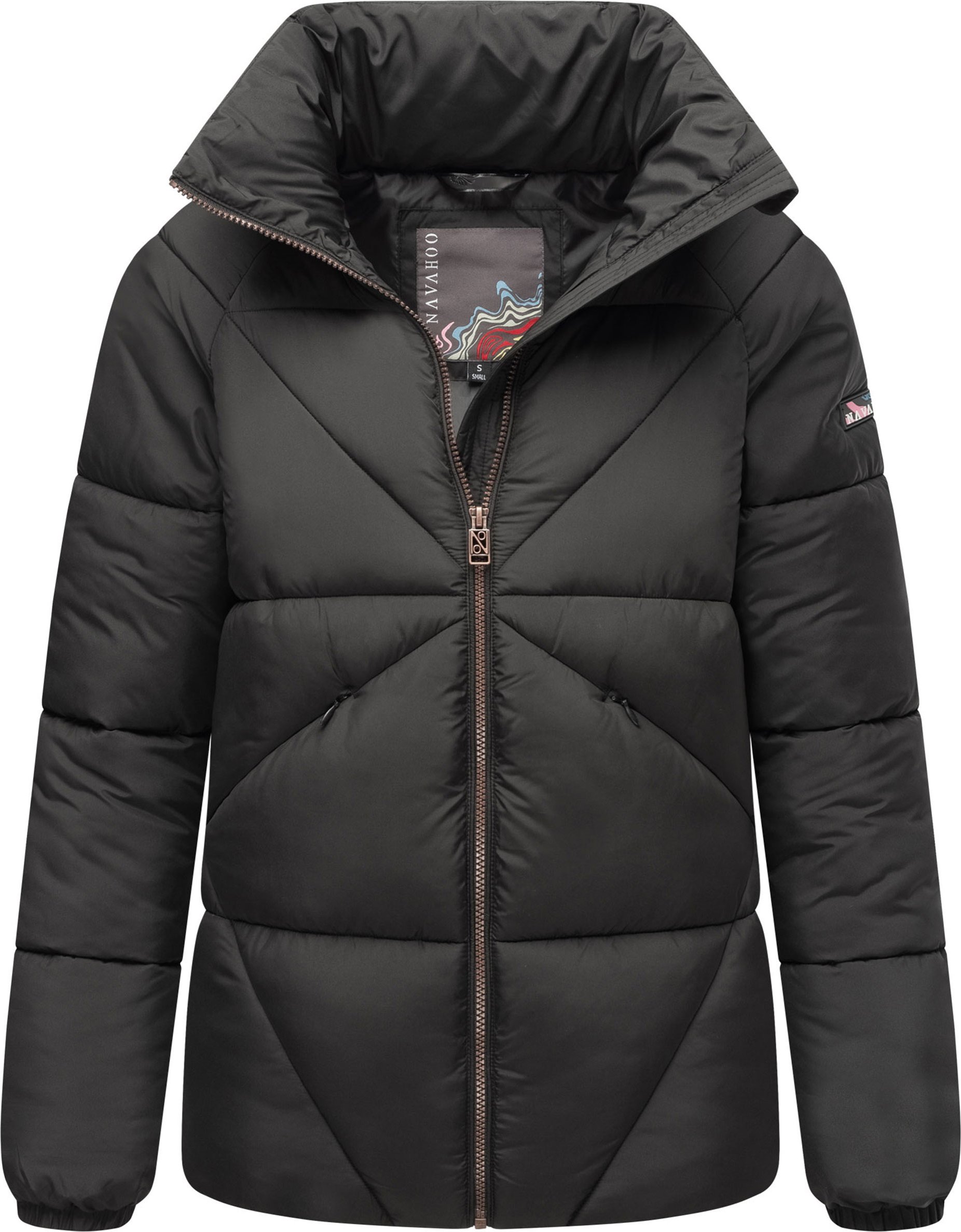 Navahoo Schokolinaa Damen Winter Steppjacke mit gefüttertem Kragen