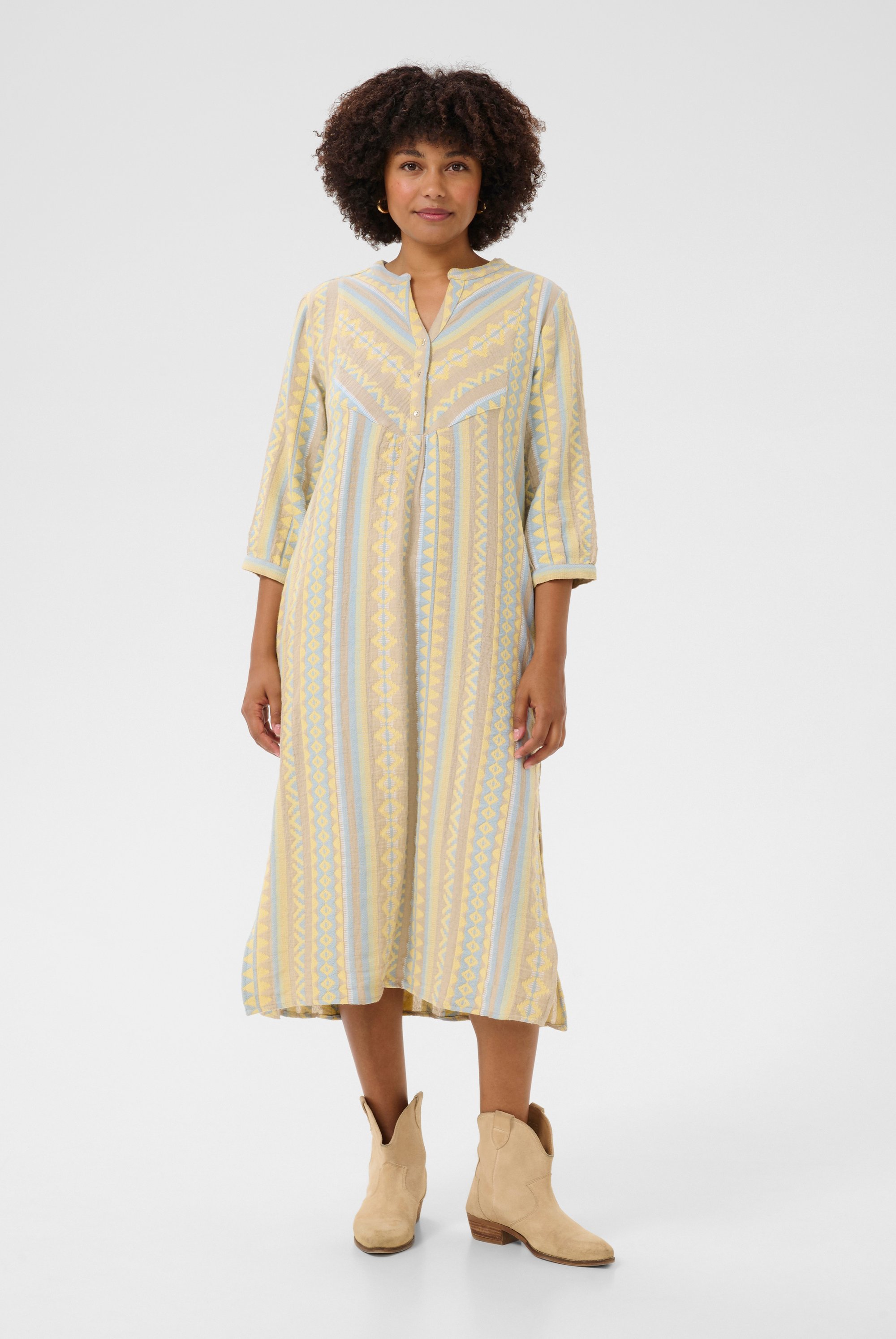 Kleid Straight fit Truffet jaquard beige