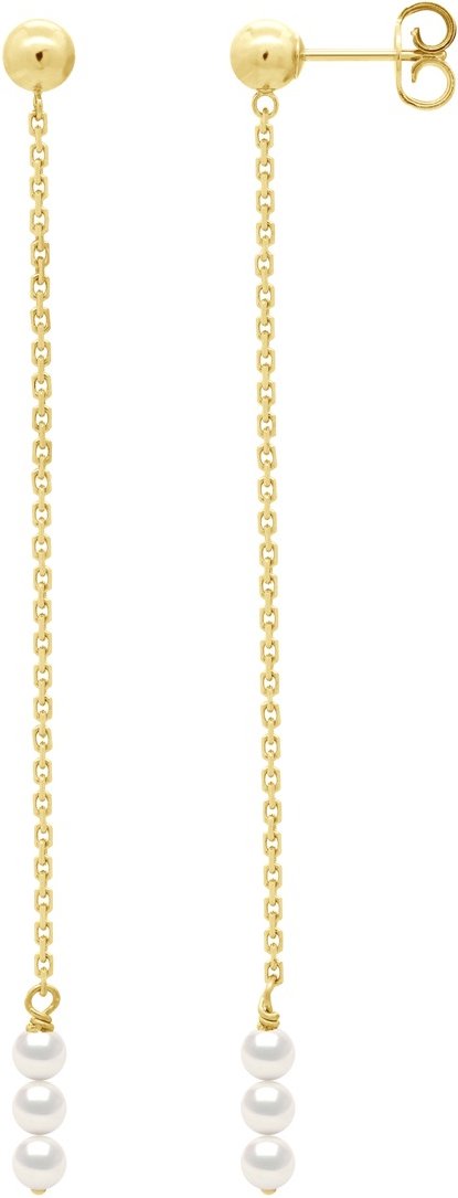 Ohrringe Trio - 3 echte Süßwasser-Zuchtperlen rund 4-5 mm