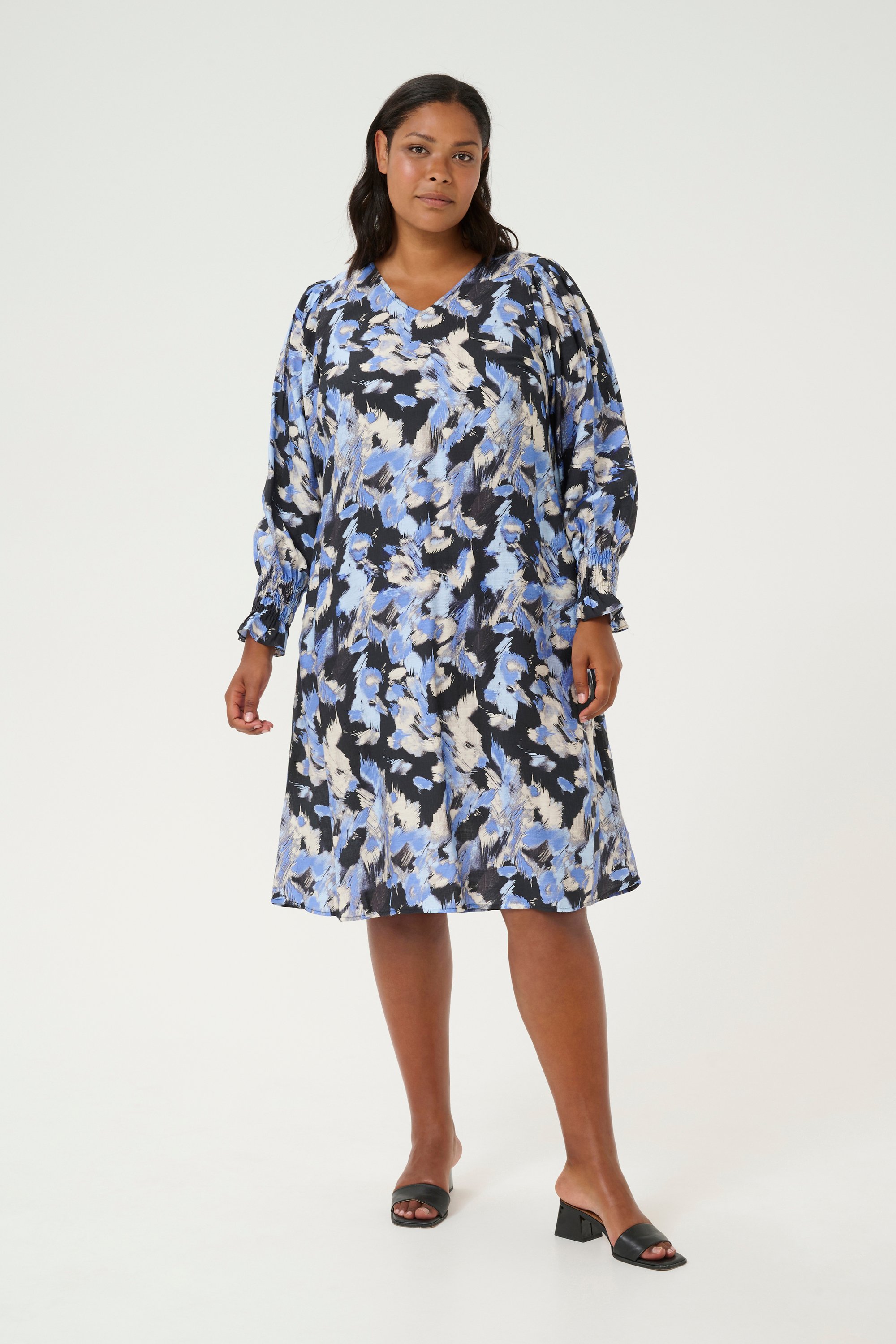 Kleid A-shape black blue