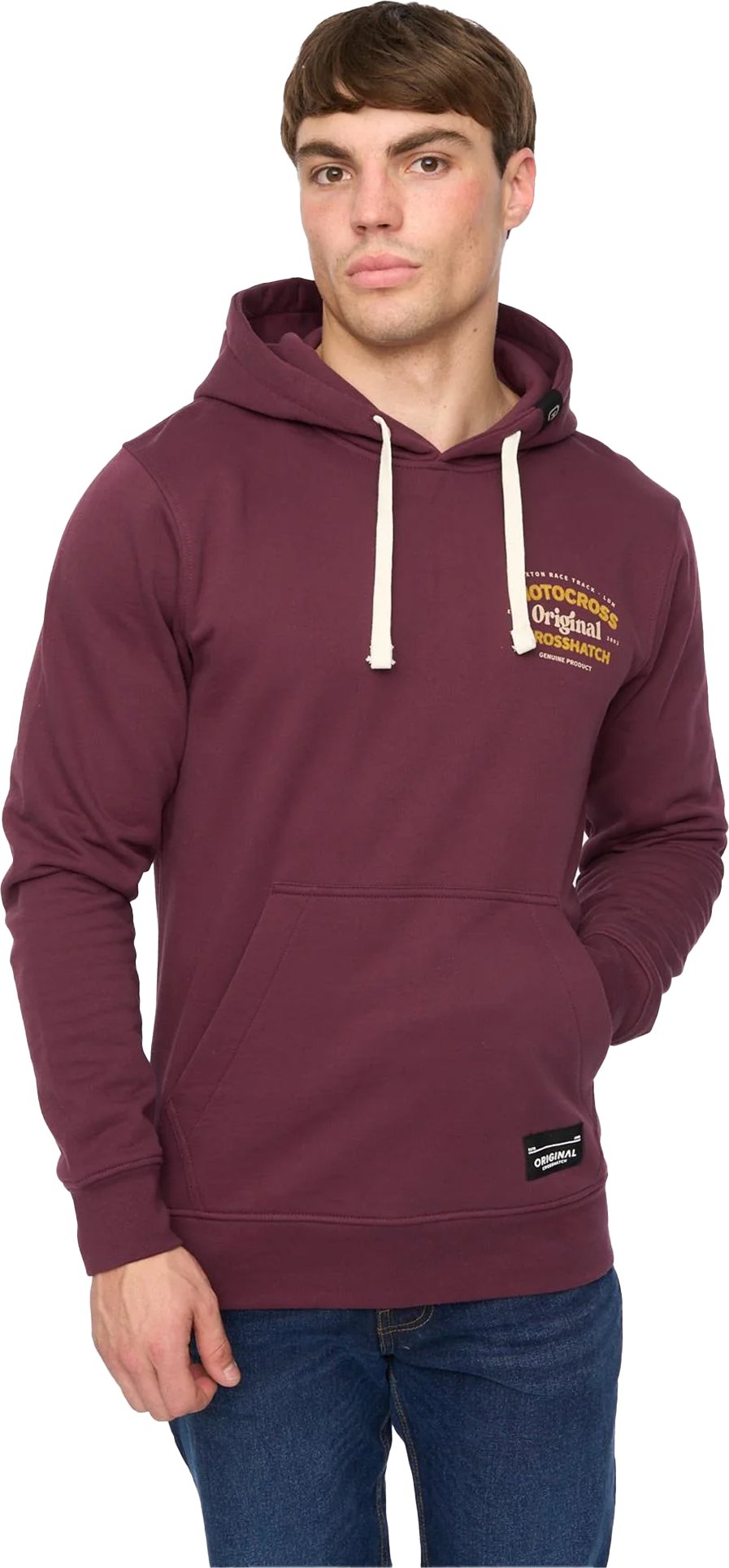 Crosshatch - "Motocross" Kapuzenpullover für Herren (Weinrot)