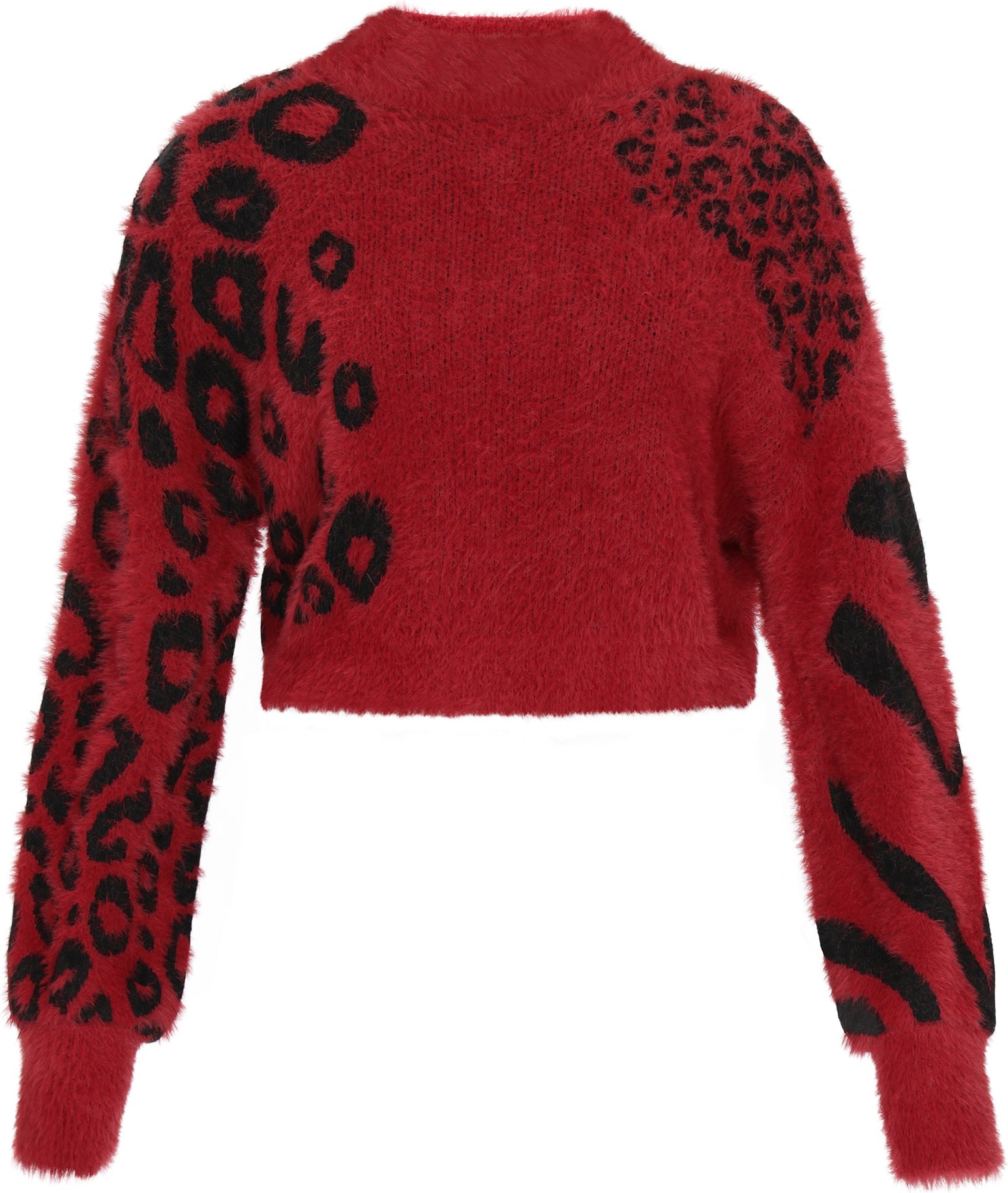 Mymo Pullover Frauen burgunderrot schwarz