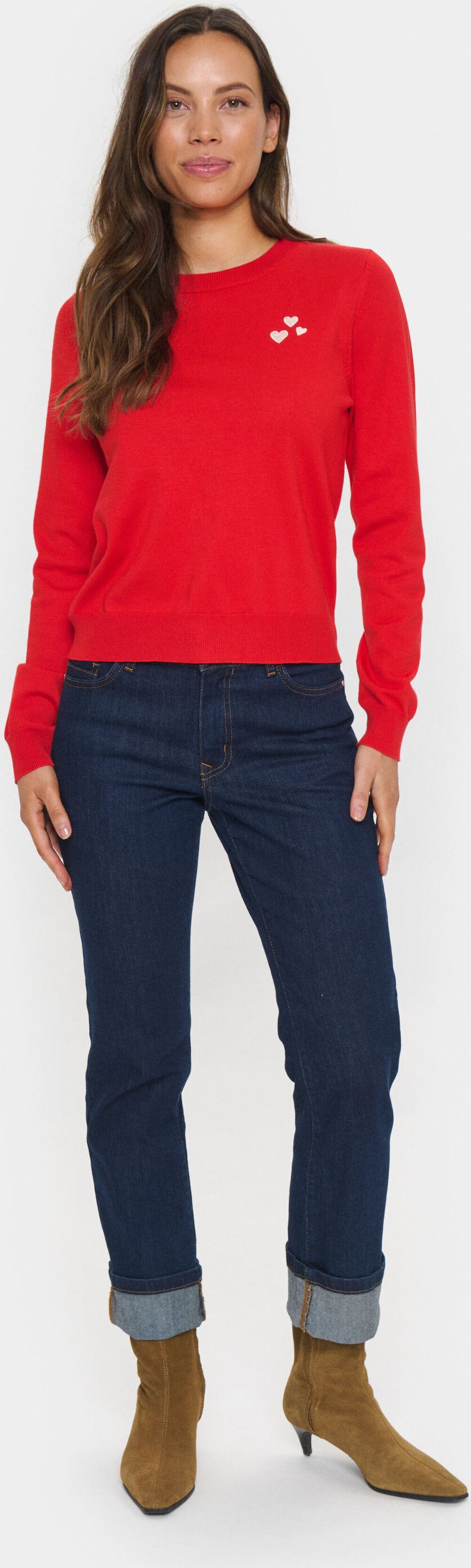 Strickpullover Gerade Passform red