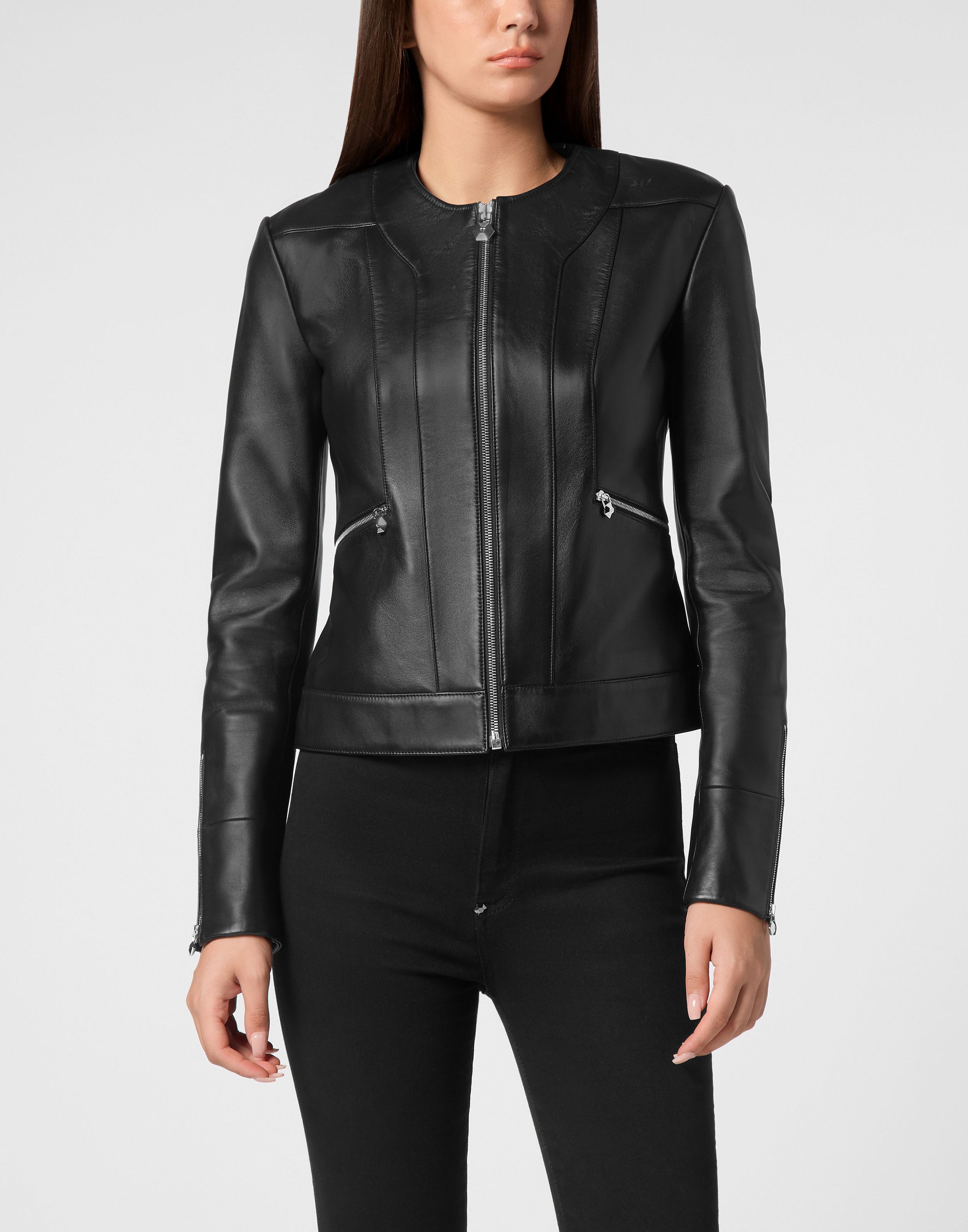Leder Biker-Jacke