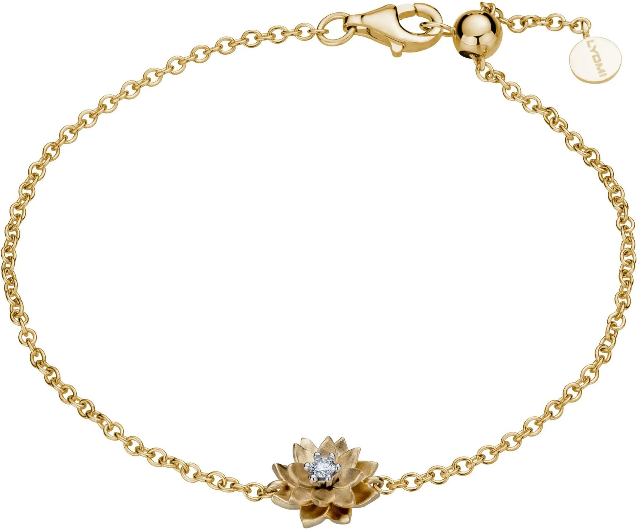 Lyomi Armband 585/- GG/WG Lotusblüte 1 synth. Diam. 0,05ct.