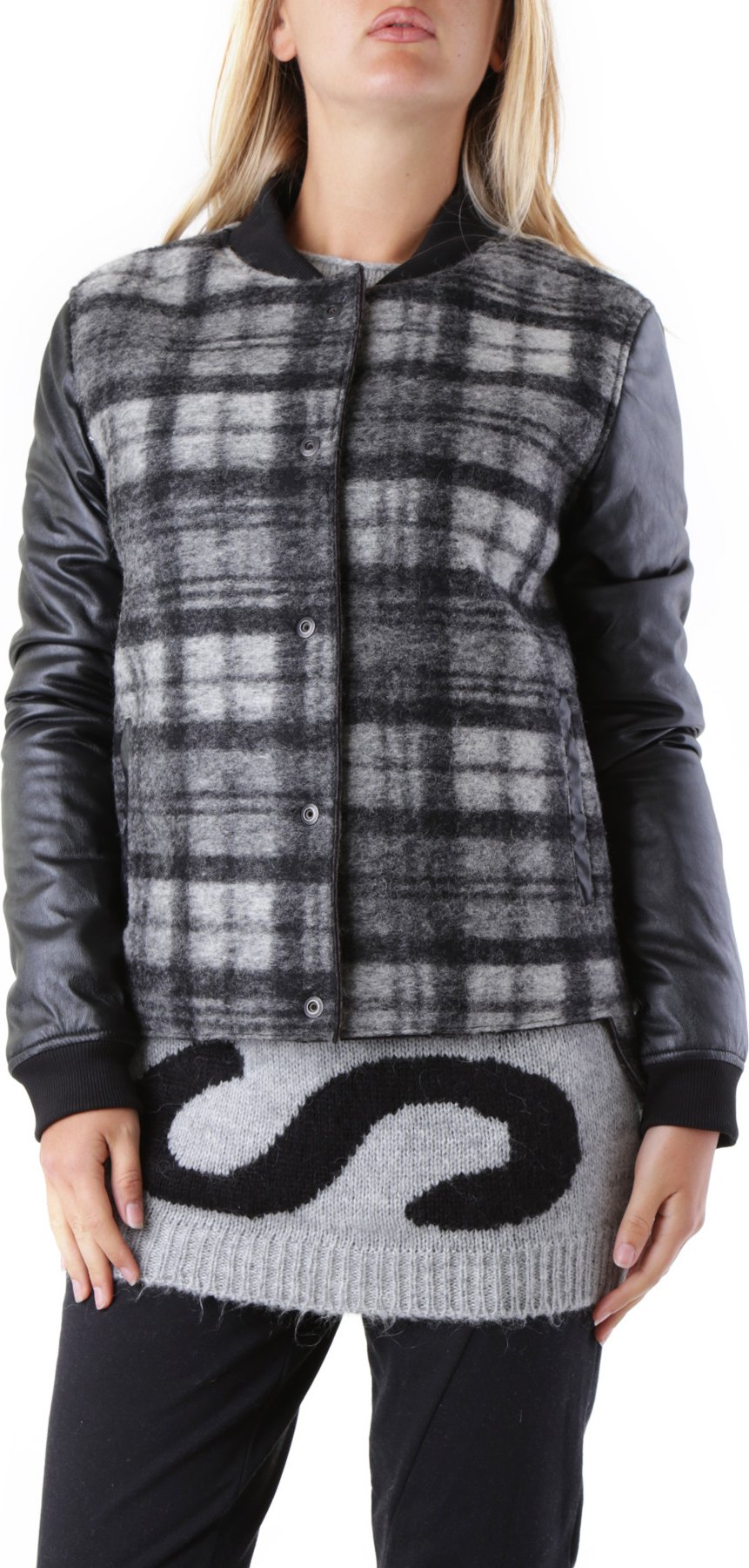 Karierte Bomberjacke
