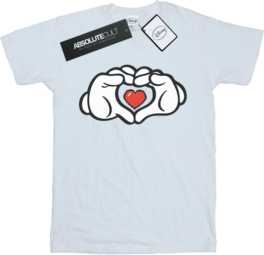 Disney - "Mickey Mouse Heart Hands" T-Shirt für Herren (Weiß)