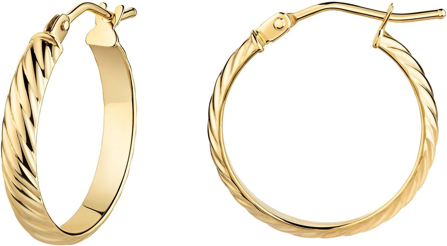 Fascination by Ellen K. Creolen 375/- Gelbgold strukturiert Ø 17,5mm