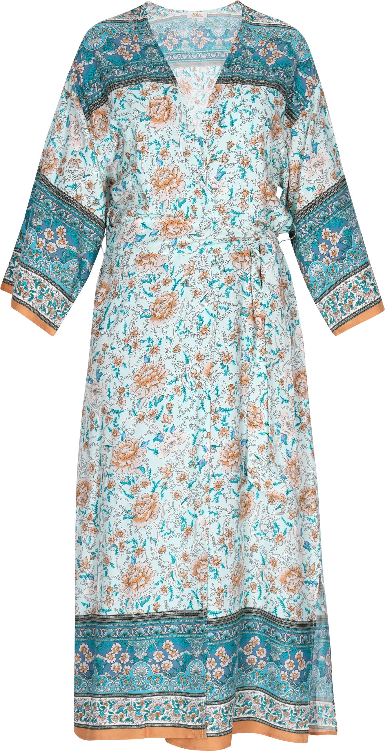 usha Kimono Frauen aqua mehrfarbig
