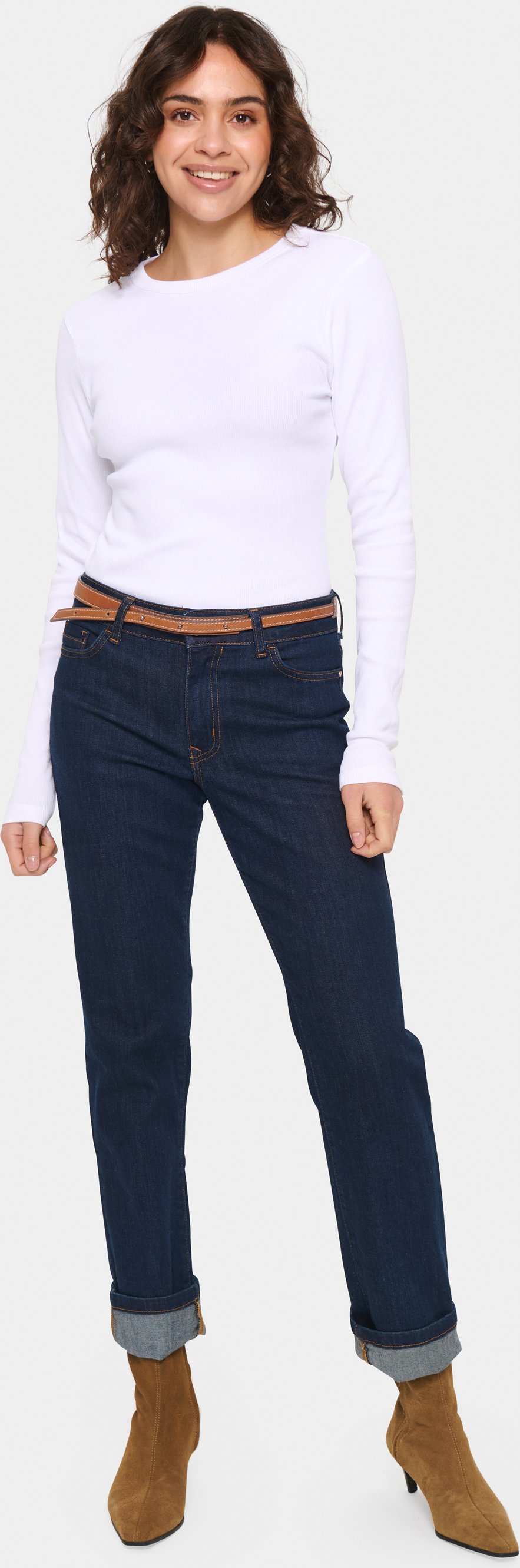 Langarm-Bluse Slim fit white