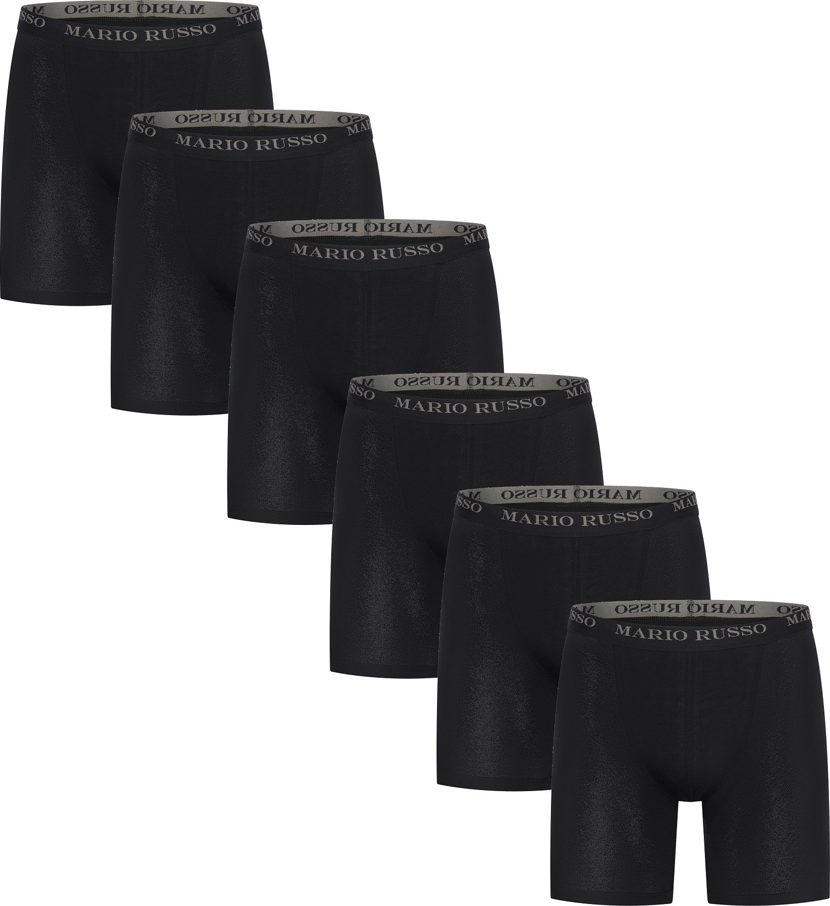 Mario Russo 6-Pack long fit Boxers Schwarz
