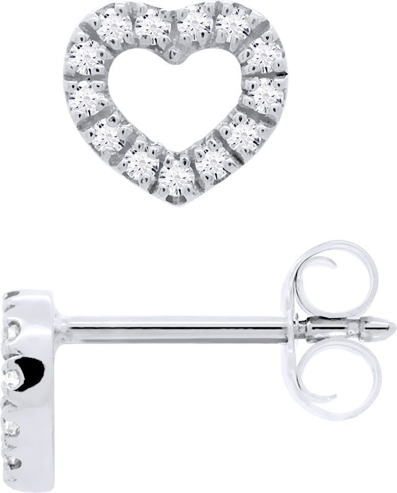 DIADEMA - Ohrringe mit Diamanten - Herz - Weißgold