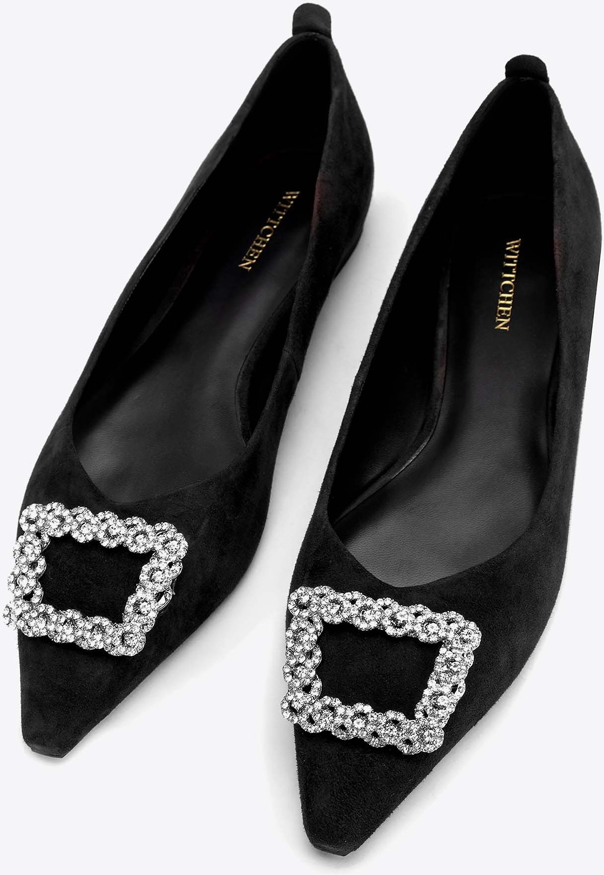 Wittchen Damen-Ballerinas aus Wildleder mit Schnalle, Schwarz