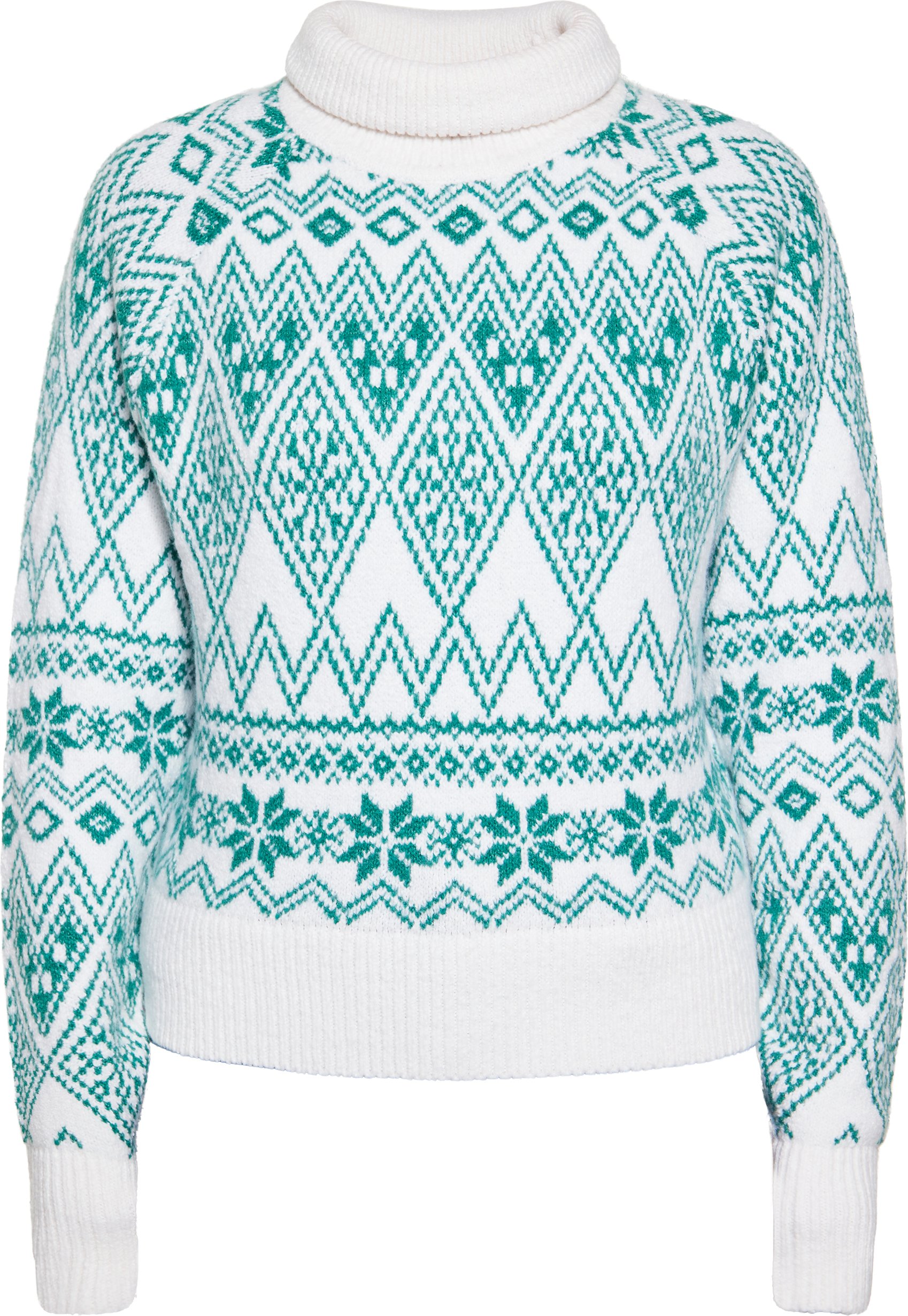 Thumbnail - Mymo Strickpullover Damen Grün Weiss