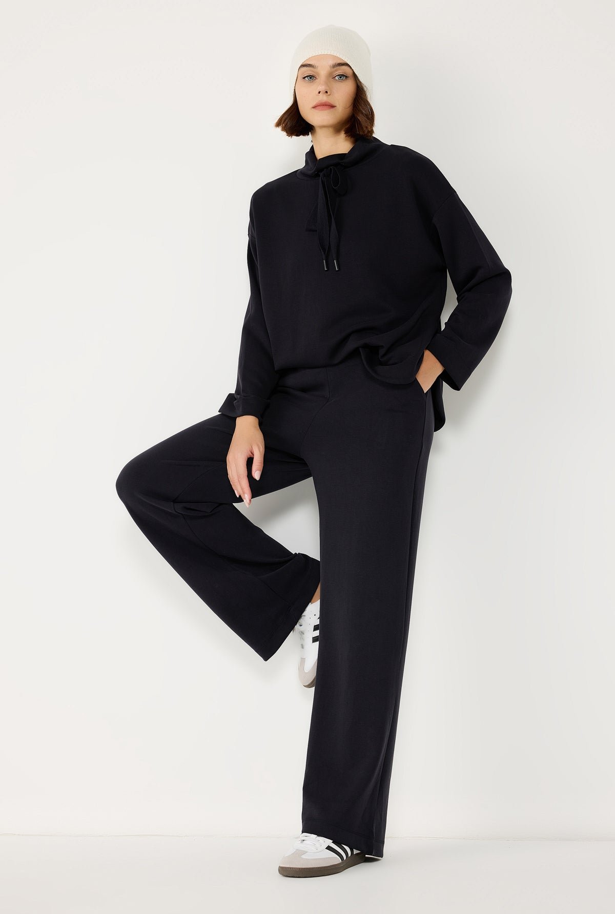 Baumwoll-Weitbein-Hose