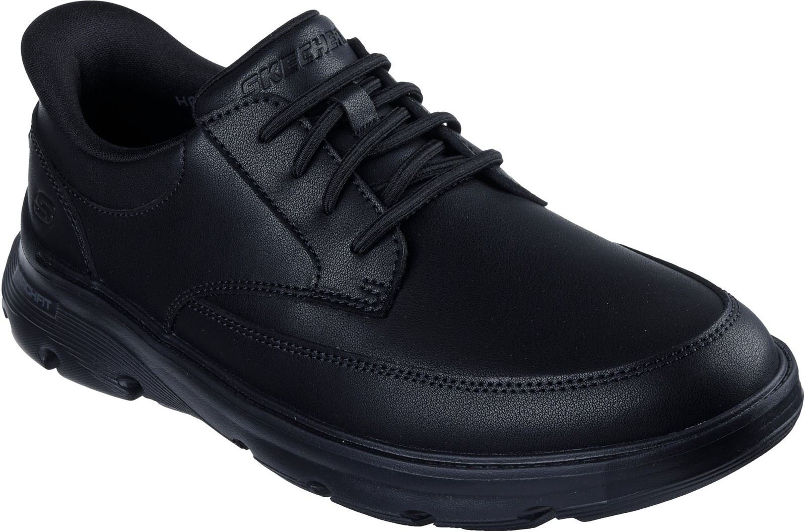 Skechers Arch Fit Garza Rowan Leder Herren Schwarz Schnürschuhe