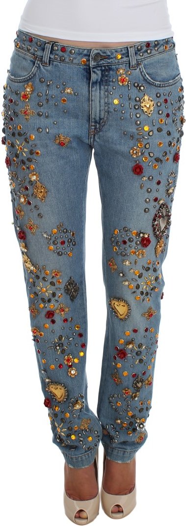 Dolce & Gabbana Kristallrosen Herzhübsche Jeans