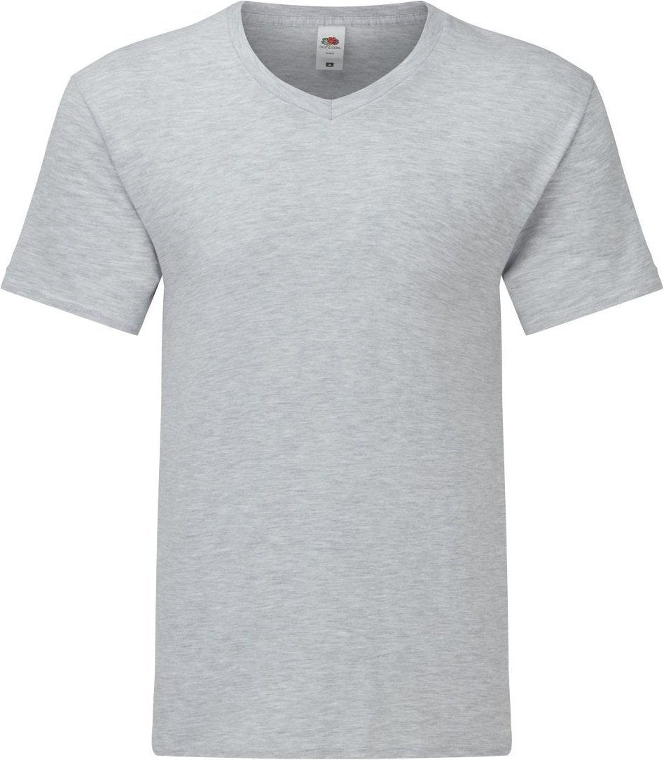 Fruit Of The Loom Herren Iconic 150 V-Ausschnitt T-Shirt (Heather Grey)