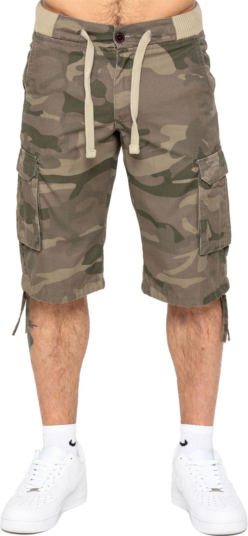 Thumbnail - Enzo | Herren Cargo Combat Camo Shorts